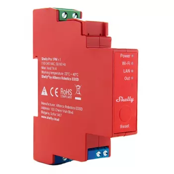 Cietvielu relejs Shelly Pro 1PM Rozā 16A 110-240V