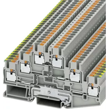Phoenix Contact Push-In trīslīmeņu spailes bloks PT 2,5-PE/L/L pelēks 1 gab. (3210541)