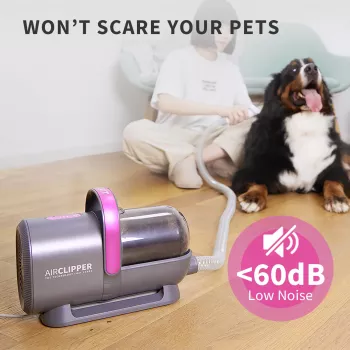 PETKIT AirClipper 5-in-1 LM4 mājdzīvnieku spalvas kopšanas komplekts ar putekļsūcēju, pelēks/balts