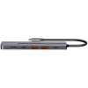 USB Type-C centrmezgls CANYON DS-17 — HDMI, USB 3.2 Gen 1 A, USB-C, MicroSD, 10000 Mbit/s, pelēks
