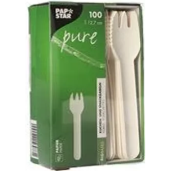 Papstar 88239 White vienreizējās lietošanas galda piederumi, 127 mm