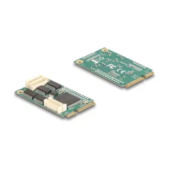 Iekšējā RS-232 saskarnes karte DELOCK 95278 — Mini PCI Express, 4× RS-232, FIFO 256 B, 30×51×10 mm