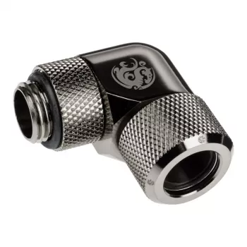 Adapter 90° BitsPower Advanced Multi-Link G1/4 collis uz 12mm ārējo diametru cietcaurulei, grozāms