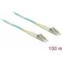 Tīkla kabelis Delock LC Duplekss Multimode OM3 100m Melns