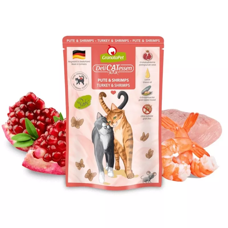 GRANATAPET DeliCATessen Tītars un garneles - slapjā barība kaķiem - 85g