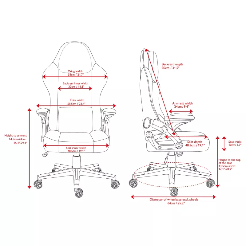 Deltaco DC130 Gamingstuhl Soft Woven Mesh melns (GAM-180)