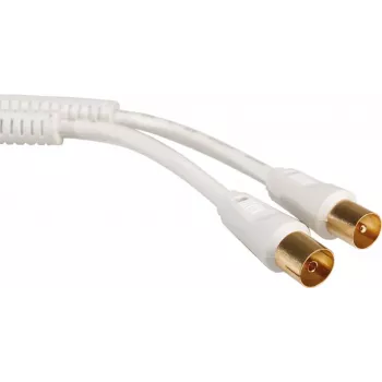 Secomp Antenas kabelis >100 dB, spraudnis/ligzda ar ferītu, balts, 10 m (11.09.4575)