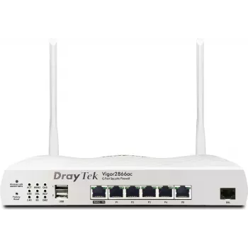 DrayTek Vigor 2866Vac Divkanālu VoIP-Maršrutētājs G.Fast/DSL un Wi-Fi 5 (V2866VAX-DE-AT-CH)