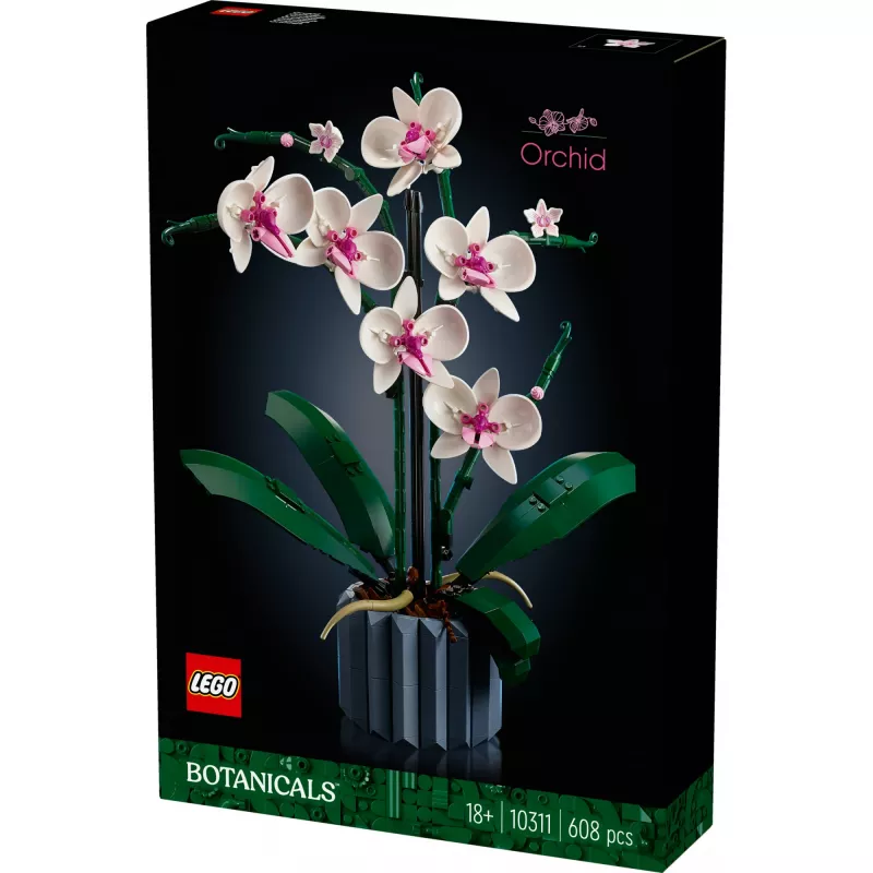 LEGO 10311 Icons Orhideja Mākslīgais Augs Ar Ziediem Mājas Dekoram Pieaugušajiem Botāniskā Kolekcija Dāvana Sievai Vai Vīram