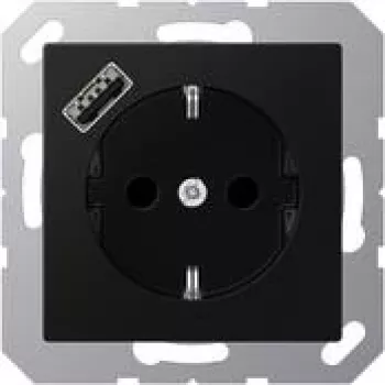Kontaktligzda F tipa JUNG A1520-18ASWM ar USB izeju