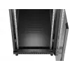 Rack skapis LANBERG FF01-6222-12B 22U 600x1200 mm melns ar stikla priekšējām un aizmugurējām durvīm