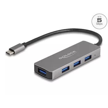 DeLOCK 63173 USB Hubs Type-C 5000 Mbit/s Melns