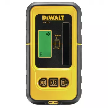 Līmeņlāzera detektors līnijas lāzeram DeWalt DE0892G-XJ, zaļš 510 nm, darbības attālums līdz 50 m, 9V baterija, statīva stiprinājums