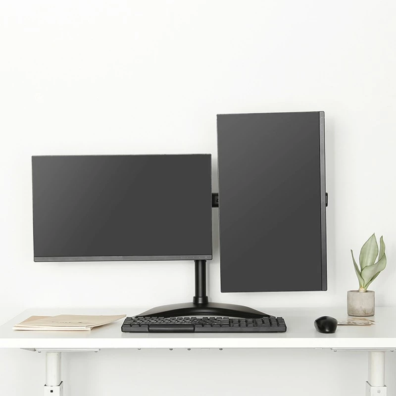 HAGOR HA FS - Divu monitoru stiprinājums galdam - 2 LCD ekrāniem - Melns - Ekrāna izmērs: 38-68 cm (15-27 inch)