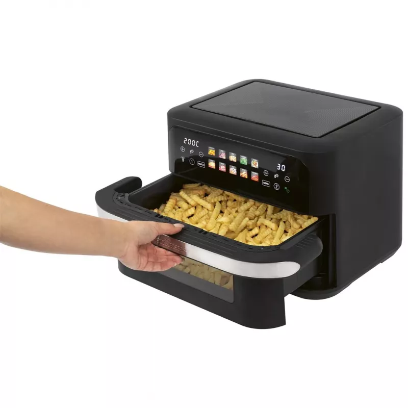 Gaisa fritieris ProfiCook PC-FR 1313 H — 10 L, 2400 W, 10 programmas, skārienjutīga vadība, nerūsējošais tērauds/melns
