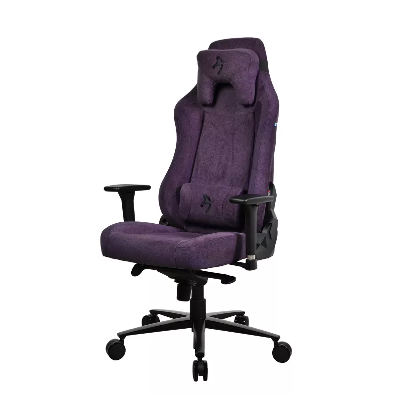 Spēļu krēsls Arozzi Vernazza SoftFabric Purple — ergonomisks, regulējami roku balsti un augstums