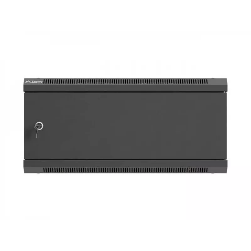 Pie sienas montējams 19 collu tīkla skapis LANBERG 4U 600×600 mm, melns