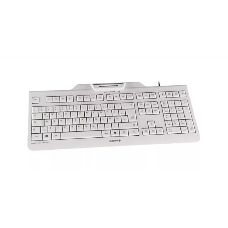Tastatūra CHERRY KC 1000 SC vadu, ar viedkartes lasītāju, gaiši pelēka, USB, QWERTY UK