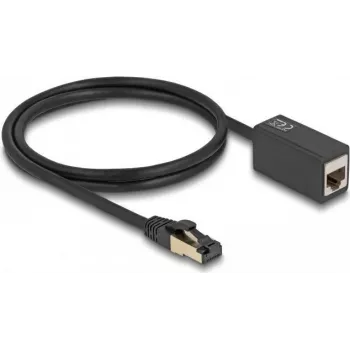 DeLOCK tīkla pagarinātāja kabelis RJ45 spraudnis uz RJ45 ligzdu Cat.8.1 S/FTP 1 m melns