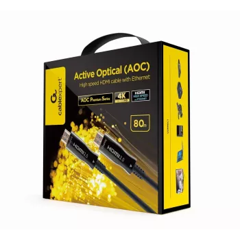 Gembird CCBP-HDMI-AOC-80M-02 HDMI kabelis, HDMI Type A (standarta), melns