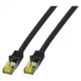 EFB-Elektronik RJ45 Patch vads Cat.6A S/FTP LSZH Cat.7 neekranēts melns 1,5m