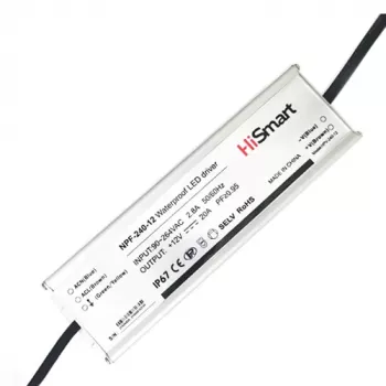 Hismart NPF-240-12 12V 20A 240W barošanas bloks ar PFC un IP67
