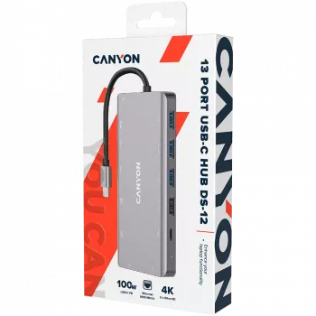 Canyon USB-13-in-1 HUB USB-C 2xHDMI 4xUSB 2xUSB-C RJ45 VGA
