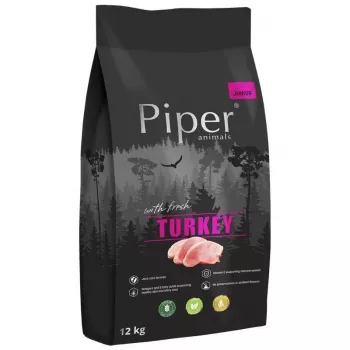 Sausā suņu barība Dolina Noteci Piper Junior — tītara recepte, 12 kg, Olbaltumvielas 30% / Tauki 17%