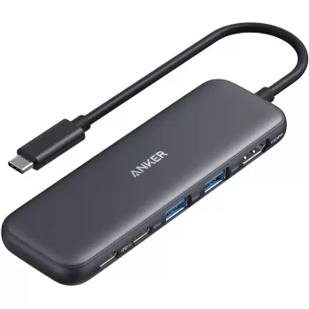 Anker 332 USB 3.2 Gen 1 Type-C centrmezgls, melns, 100W, 4K Ultra HD