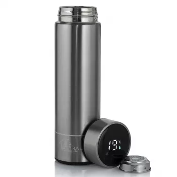 Extralink Smart Travel Mug Sudraba, Termokrūze ar LED Displeju