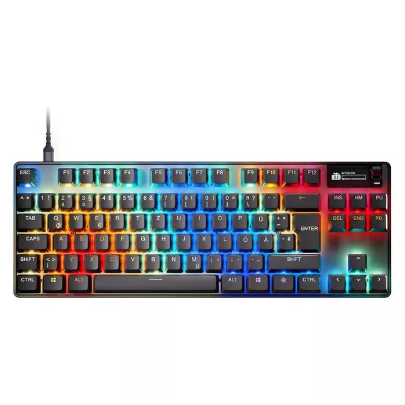 Mehāniskā spēļu tastatūra STEELSERIES Apex Pro TKL Gen 3 OmniPoint — Tenkeyless, regulējams aktivācijas punkts, kompakts izkārtojums