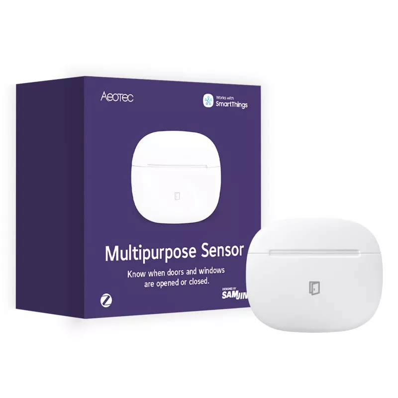 Aeotec Multipurpose Sensor daudzfunkciju sensors viedajai mājai, bezvadu ZigBee, baltā krāsā