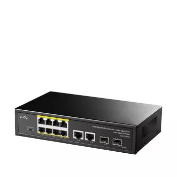 Cudy GS1010PS2 tīkla slēdzis Nepārvaldāms Gigabit Ethernet (10/100/1000) Power over Ethernet (PoE) Melns
