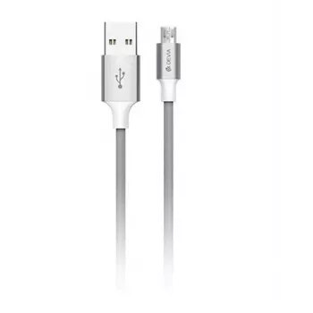 Micro USB kabelis Devia Pheez Series 5V 2.4A 2m — pelēks