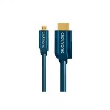 Micro-HDMI+Adapter Ethernet kabelis (HDMI A / HDMI Micro D) - 2,0 m ātrgaitas adapteris HDMI uz Micro-HDMI