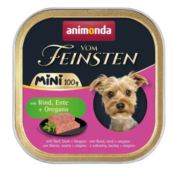 ANIMONDA Vom Feinsten Adult Mini liellopu gaļa, pīle un oregano - mitrā suņu barība - 100g