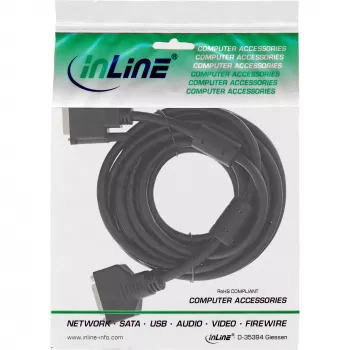 InLine DVI-D kabelis 24+1 vīriešu/sieviešu, Dual Link, 2 ferīta serdeņi, 3 m