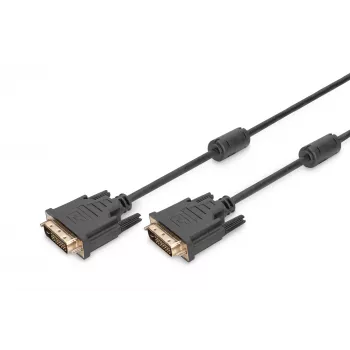 DIGITUS DVI-D kabelis, Dual Link, 5,0 m, veidots, skrūvējams, melns (AK-320101-050-S)