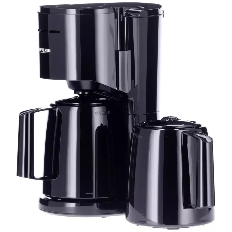 Severin KA 9307 filtra kafijas aparāts ar 2 termokannām, 8 tases, 1000 W, melns