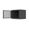 Sienas stiprinājuma 19 inch skapis 9U 600x600 mm melns ar perforētām durvīm