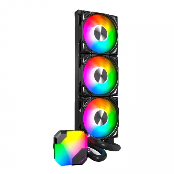 Montech Hyper Flow ARGB 360 mm Melns — AIO ūdens dzesēšana, 360 mm radiators, ARGB, slēgtā cikla CPU dzesētājs