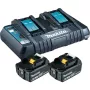Makita DC18RD - Akumulatora lādētājs + 2 akumulatori - Li-Ion - 6 Ah - 108 Wh - 2 kanālu uzlāde