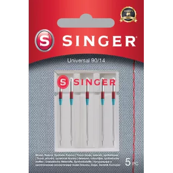 SINGER universālās šujmašīnas adatas 90/14 audumiem, 5 gab.