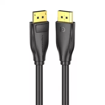 DisplayPort 1.4 kabelis Vention HCCBI, 3 m, 8K@60Hz / 4K@120Hz, 32.4 Gbit/s, apzeltīti kontakti, melns