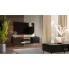 TV skapis cama meble CORTINA EF 180×40×60 cm, melns, skaidu plātnes virsma, melns rāmis