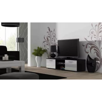 Cama TV statīvs SOHO 140 melns/balts glancēts