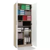 Dokumentu skapis OLIV 2D 74x35x180 cm, sonomas ozols/balts