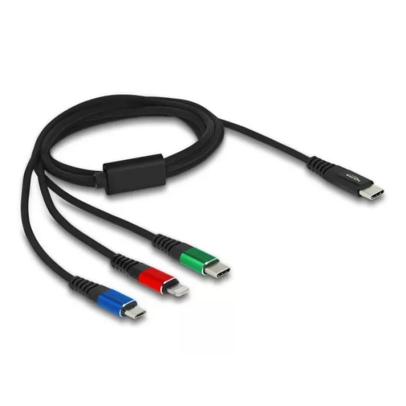 DeLOCK USB Lādēšanas Kabelis 3 in 1 USB Type-C uz Lightning Micro USB 1 m