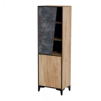 Plauktu sistēma cama meble OVO 2D grāmatu skapis 50×38×182.5 cm ozols/betons