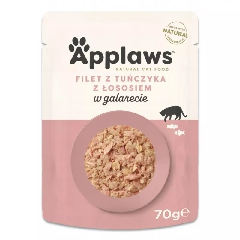 Applaws želejā pasniegta mitrā kaķu barība ar tunci un lasi, 70 g